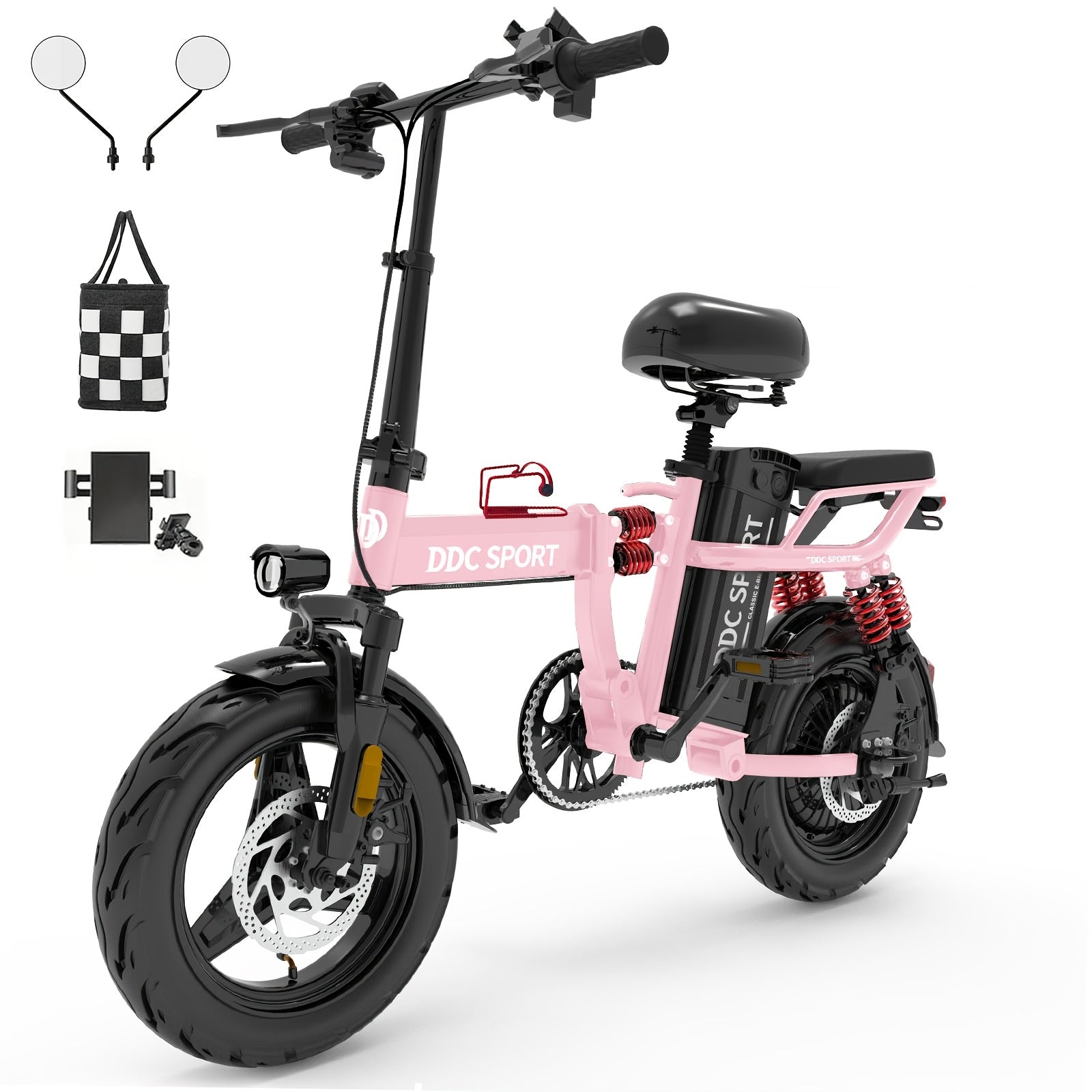 Adult Folding Electric Bicycle, Featuring a 700W Peak Motor with a 960Wh Battery, Capable of Traveling 35 Miles at Speeds Up to 20MPH. This Commuter E-Bike Includes a Removable 48V 20AH Battery, Supports a Weight of 330 Lbs