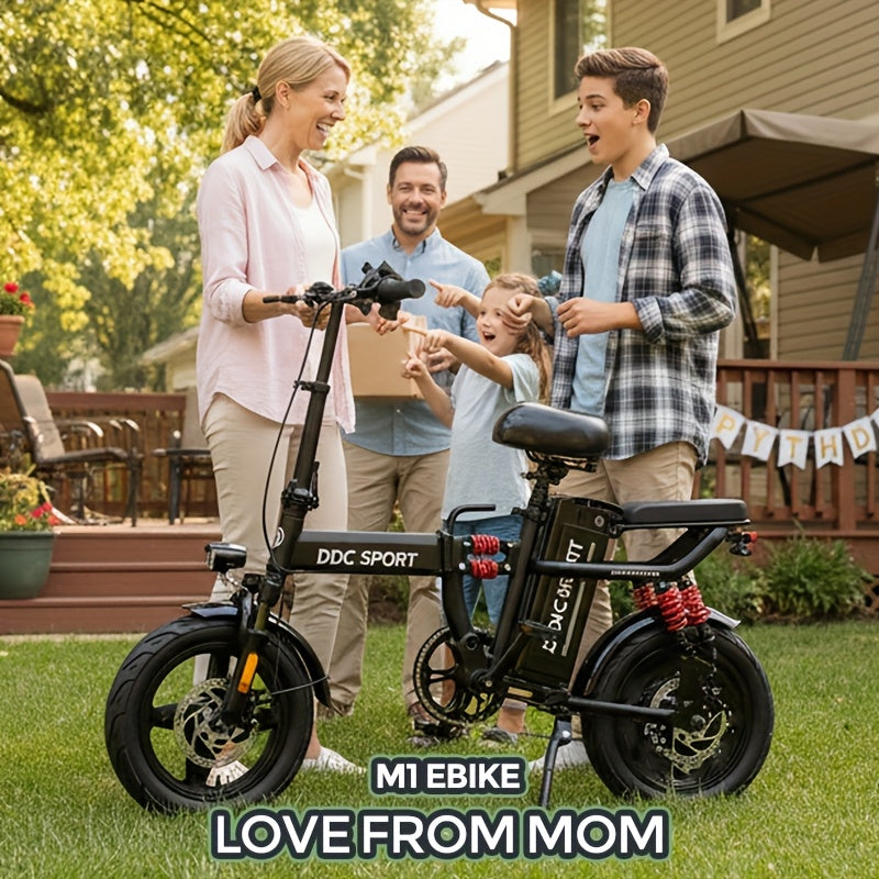 M1 PINK Foldable Electric Bike for Adults, 700W Peak Motor, 3-Step Folding Ebike with 48V\u002F20Ah Removable Battery, 20MPH Speed, 35 Range, 14\