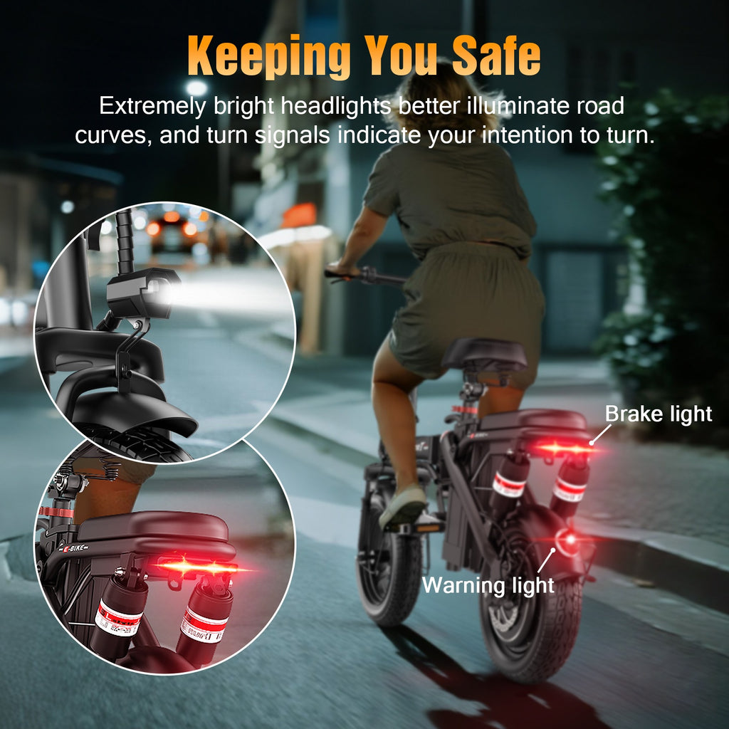 ASKGO Z8 Adult Folding Electric Bicycle, 650W 25 MPH 25 Miles, 48V 10Ah Detachable Battery, Suitable For Daily Commuting, Going Out And Playing, The Best Gift, Folding Electric Bicycle For Adults With Two Seats