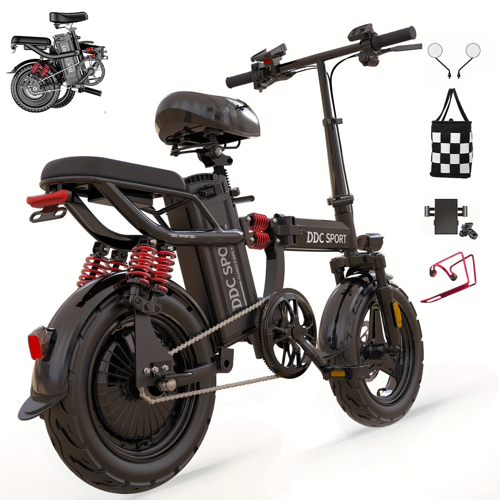 Adult Folding Electric Bicycle, Featuring a 700W Peak Motor with a 960Wh Battery, Capable of Traveling 35 Miles at Speeds Up to 20MPH. This Commuter E-Bike Includes a Removable 48V 20AH Battery, Supports a Weight of 330 Lbs