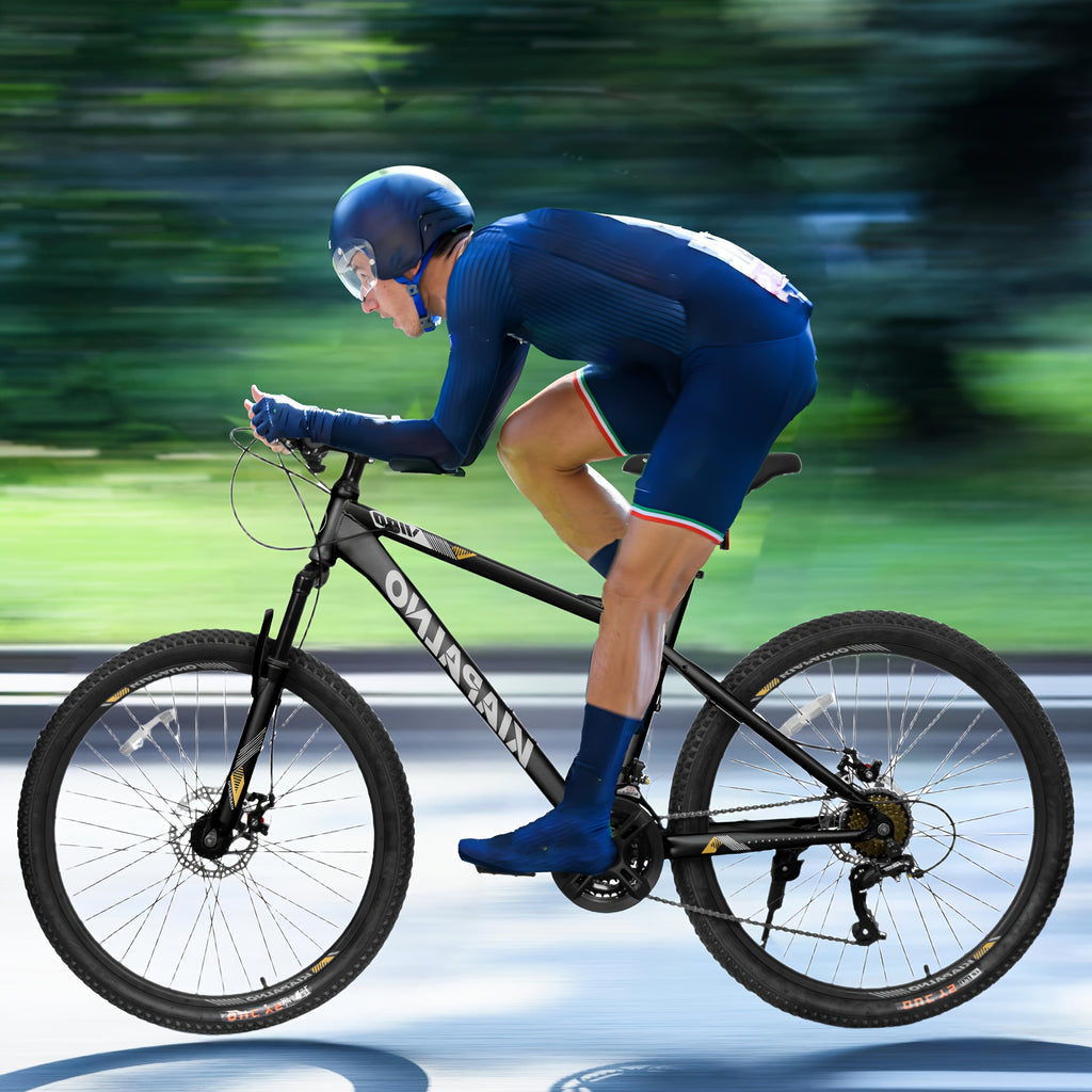 26-Inch Mountain Bike with 21-Speed High-Carbon Steel Frame, Dual Disc Brakes, and Comfortable Saddle - Durable & Lightweight for Men and Women, Perfect for Outdoor Adventures, Mountain Bike Accessories