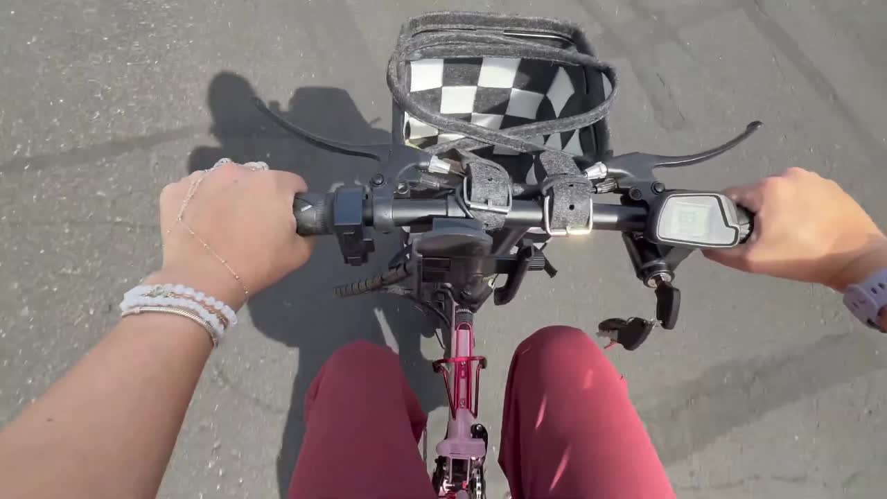 M1 PINK Foldable Electric Bike for Adults, 700W Peak Motor, 3-Step Folding Ebike with 48V\u002F20Ah Removable Battery, 20MPH Speed, 35 Range, 14\