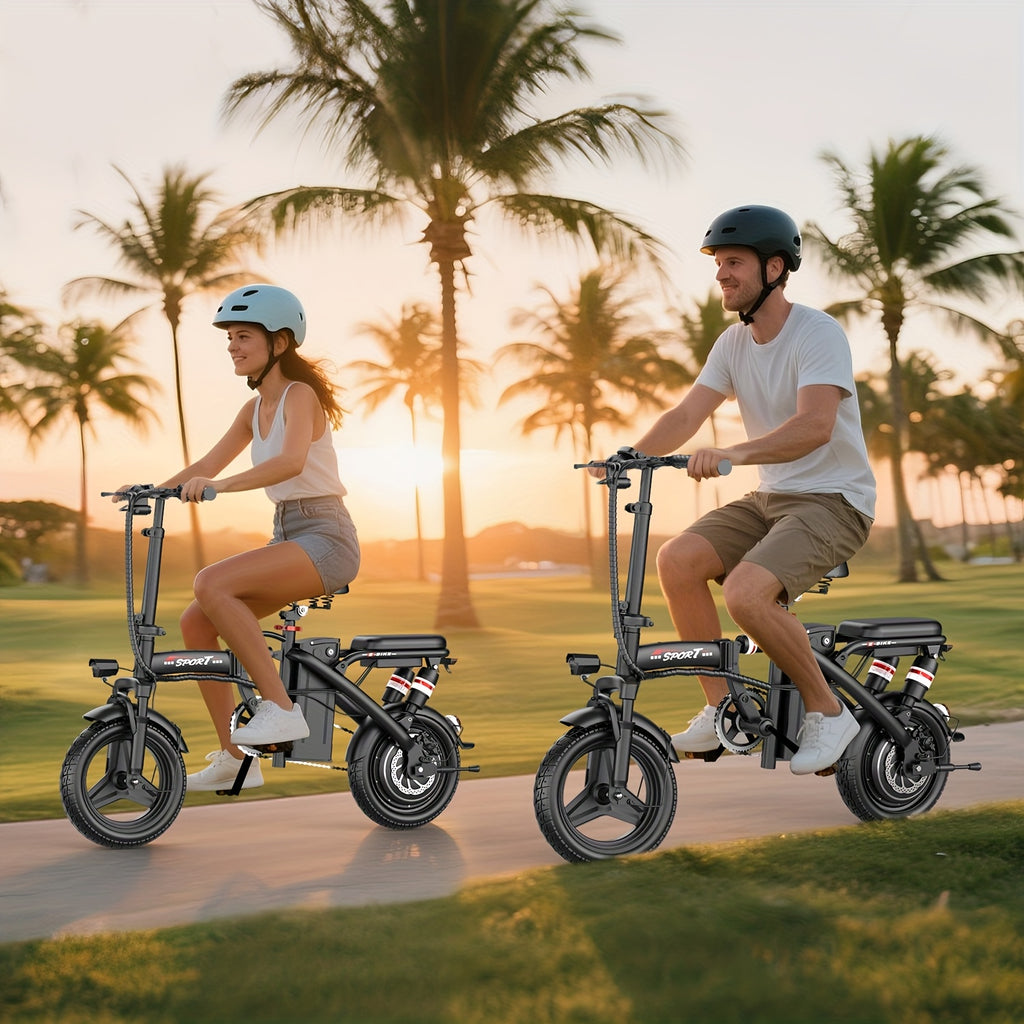 ASKGO Z8 Adult Folding Electric Bicycle, 650W 25 MPH 25 Miles, 48V 10Ah Detachable Battery, Suitable For Daily Commuting, Going Out And Playing, The Best Gift, Folding Electric Bicycle For Adults With Two Seats