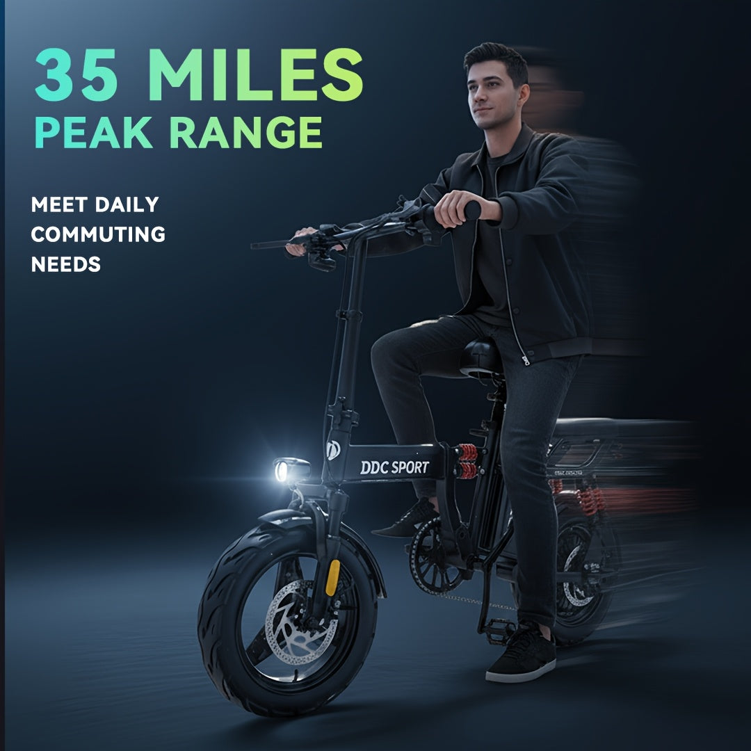 M1 PINK Foldable Electric Bike for Adults, 700W Peak Motor, 3-Step Folding Ebike with 48V\u002F20Ah Removable Battery, 20MPH Speed, 35 Range, 14\