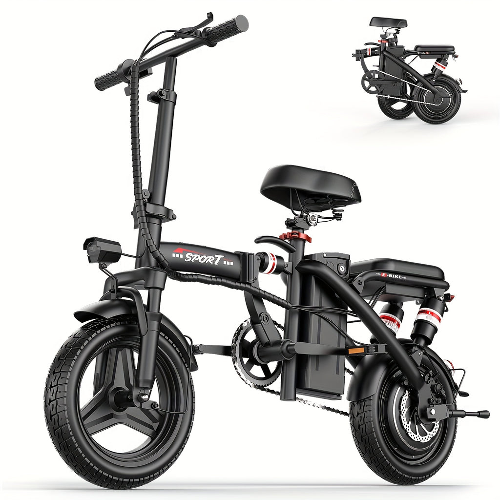 ASKGO Z8 Adult Folding Electric Bicycle, 650W 25 MPH 25 Miles, 48V 10Ah Detachable Battery, Suitable For Daily Commuting, Going Out And Playing, The Best Gift, Folding Electric Bicycle For Adults With Two Seats