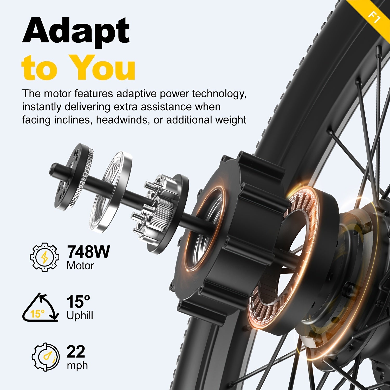 Aairsk Adult Electric Bicycle, Maximum Speed 22 Mph, 36V\u002F13AH, Peak Power 748W Brushless Motor with Shock Absorption, Electric Mountain Bike for Adults And