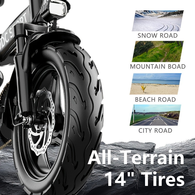 M1 PINK Foldable Electric Bike for Adults, 700W Peak Motor, 3-Step Folding Ebike with 48V\u002F20Ah Removable Battery, 20MPH Speed, 35 Range, 14\